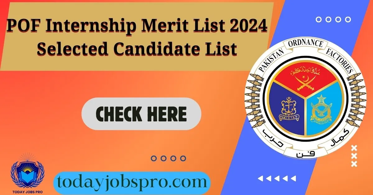 POF Internship Merit List 2024 Selected Candidate List