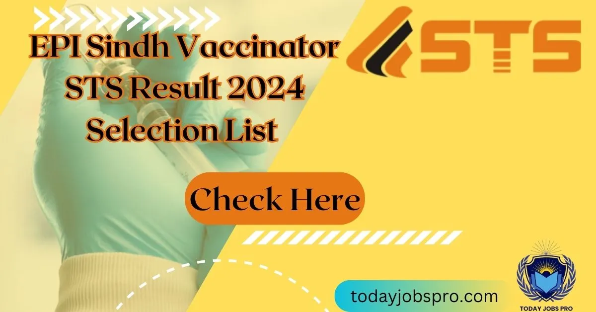 EPI Sindh Vaccinator STS Result 2024 Selection List