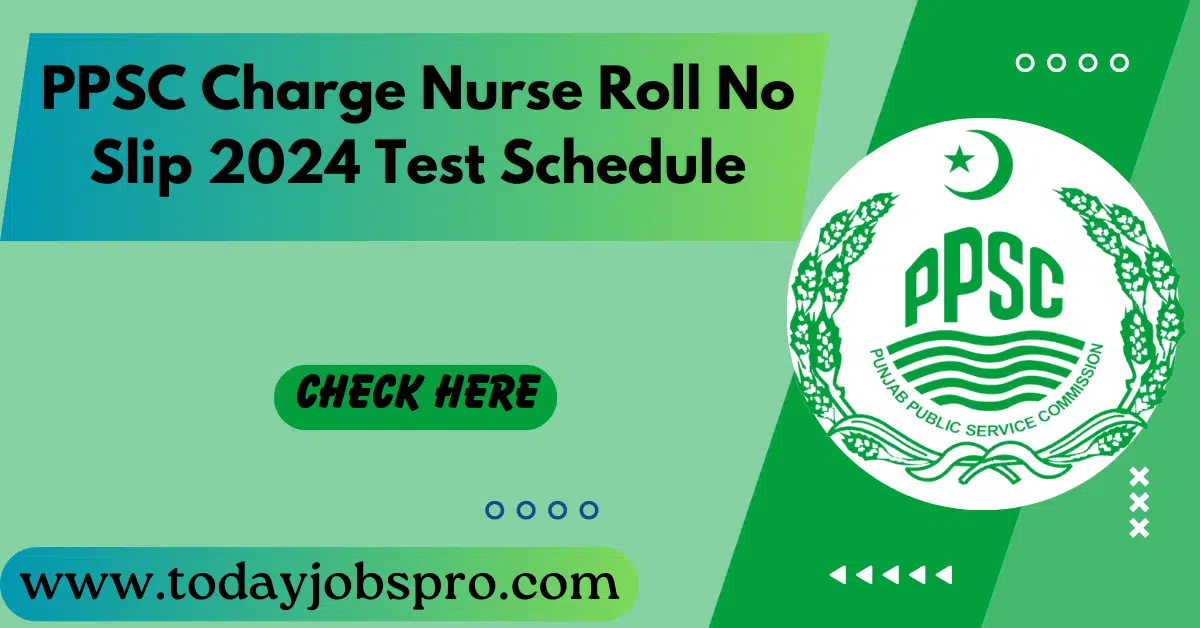 PPSC Charge Nurse Roll No Slip 2024 Test Schedule