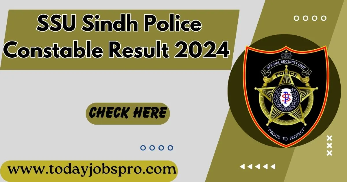 SSU Sindh Police Constable Result 2024 Selected Candidates