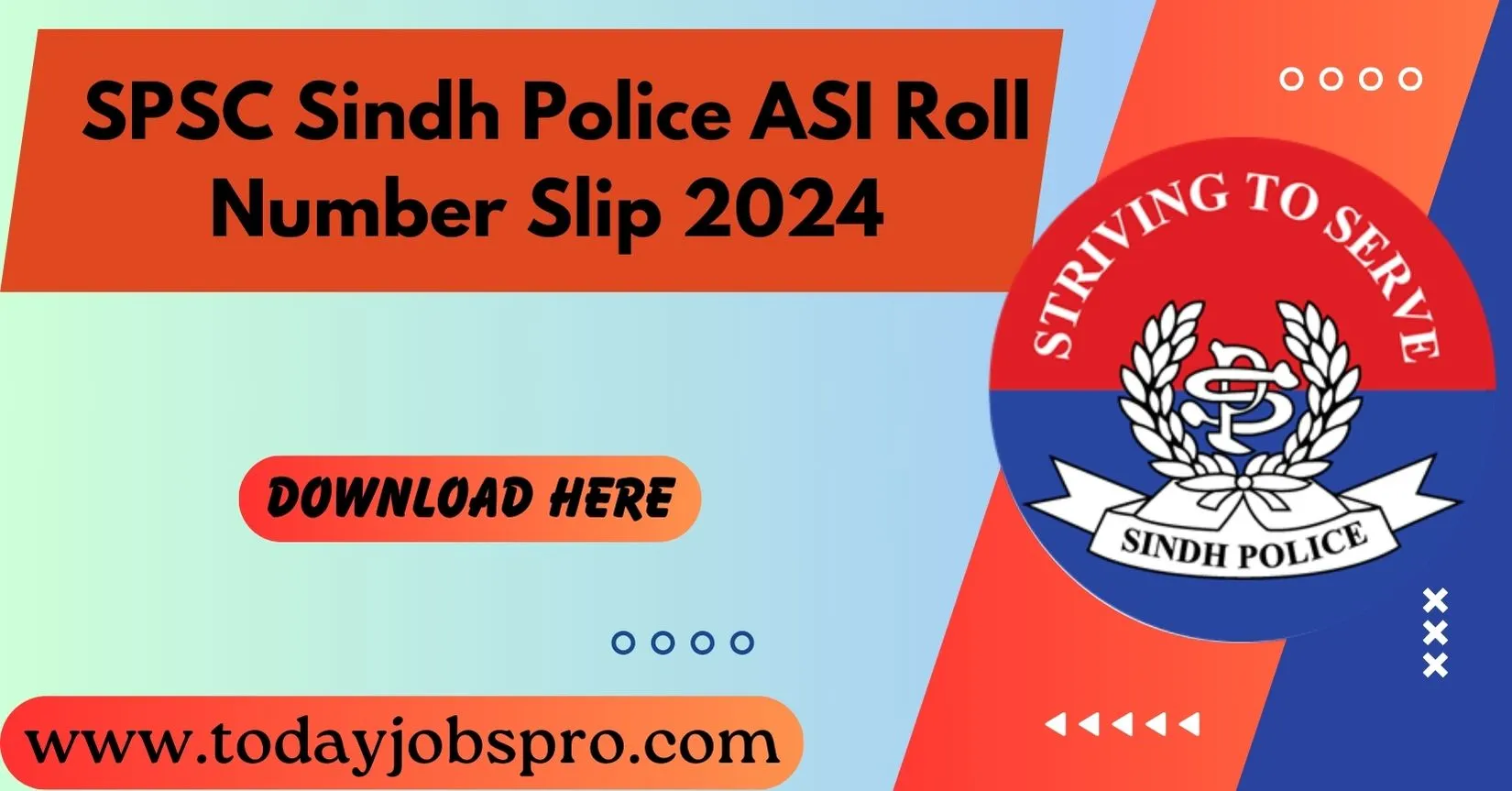 SPSC Sindh Police ASI Roll Number Slip 2024 Download