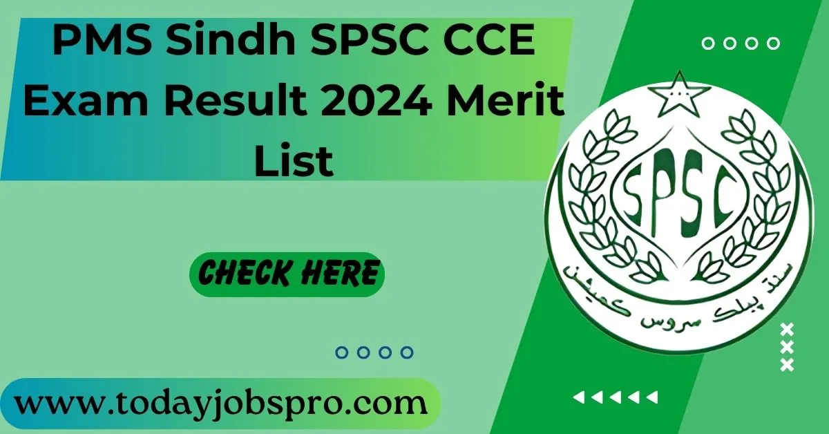 PMS Sindh SPSC CCE Exam Result 2024 Merit List