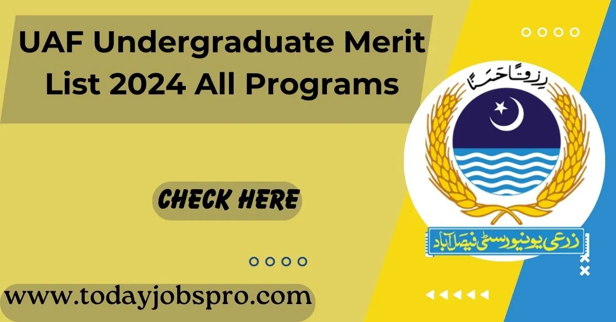 UAF Undergraduate Merit List 2024 All Programs