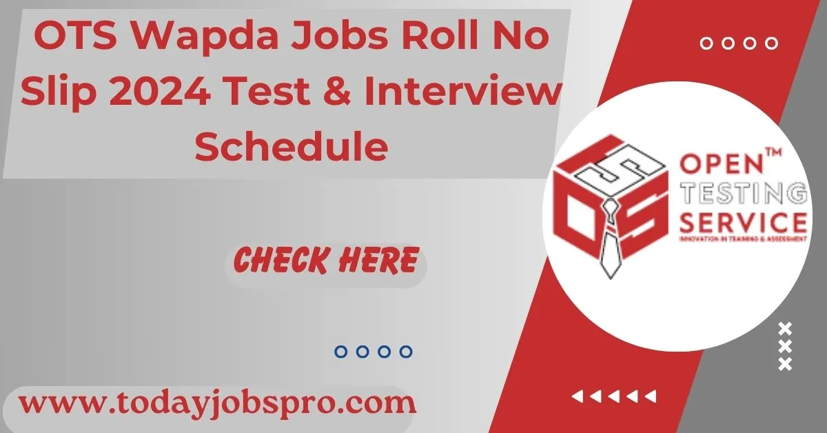 OTS Wapda Jobs Roll No Slip 2024 Test & Interview Schedule