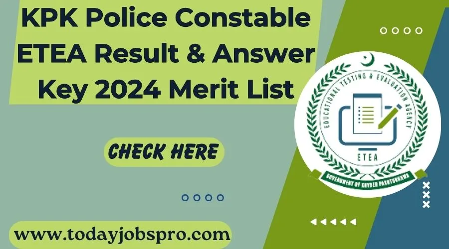 KPK Police Constable ETEA Result & Answer Key 2024 Merit List