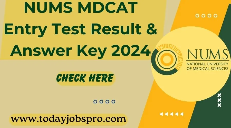 NUMS MDCAT Entry Test Result & Answer Key 2024