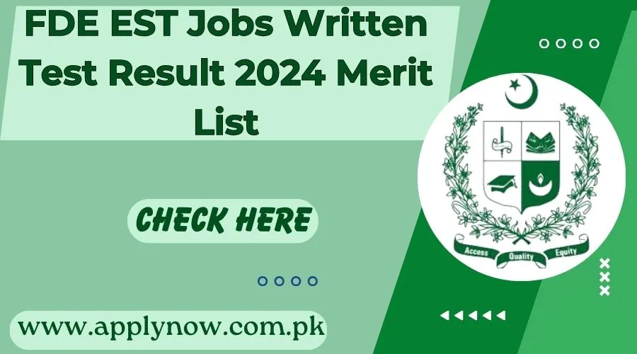 FDE EST Jobs Written Test Result 2024 Merit List